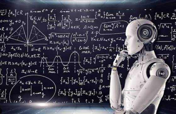 Robot frente a una pizarra con ecuaciones